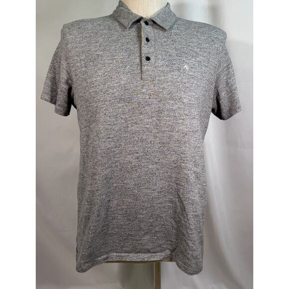 Rag & Bone Standard Issue Polo Shirt Adult XLHeather Gray rb Logo Casual - Picture 1 of 8